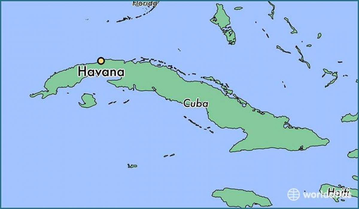 Havana Cuba på kartet