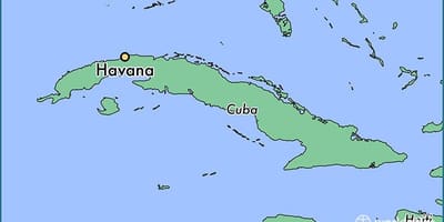 Havana Cuba på kartet