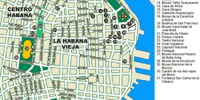 Kart av Havana port kart